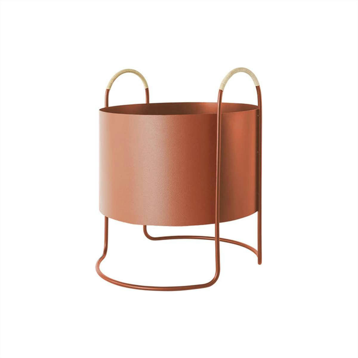 MAKI - Porte pot de fleur rouge en métal H50x42x40cm