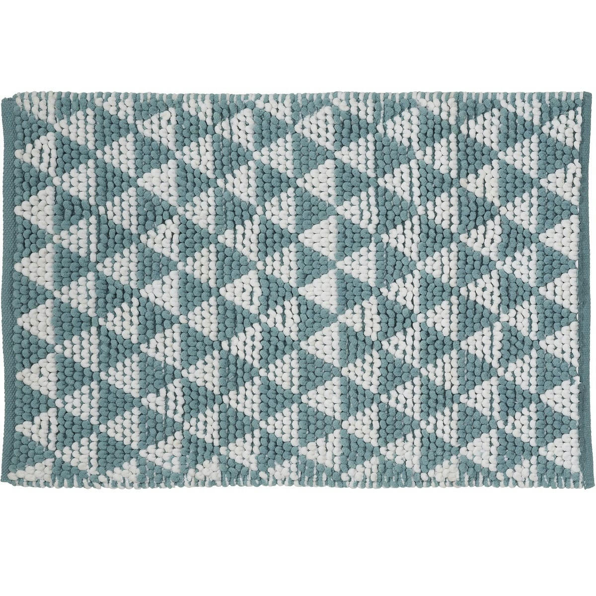 COOPER - Tapis de bain en polycoton fantaisie bleu 50x80cm