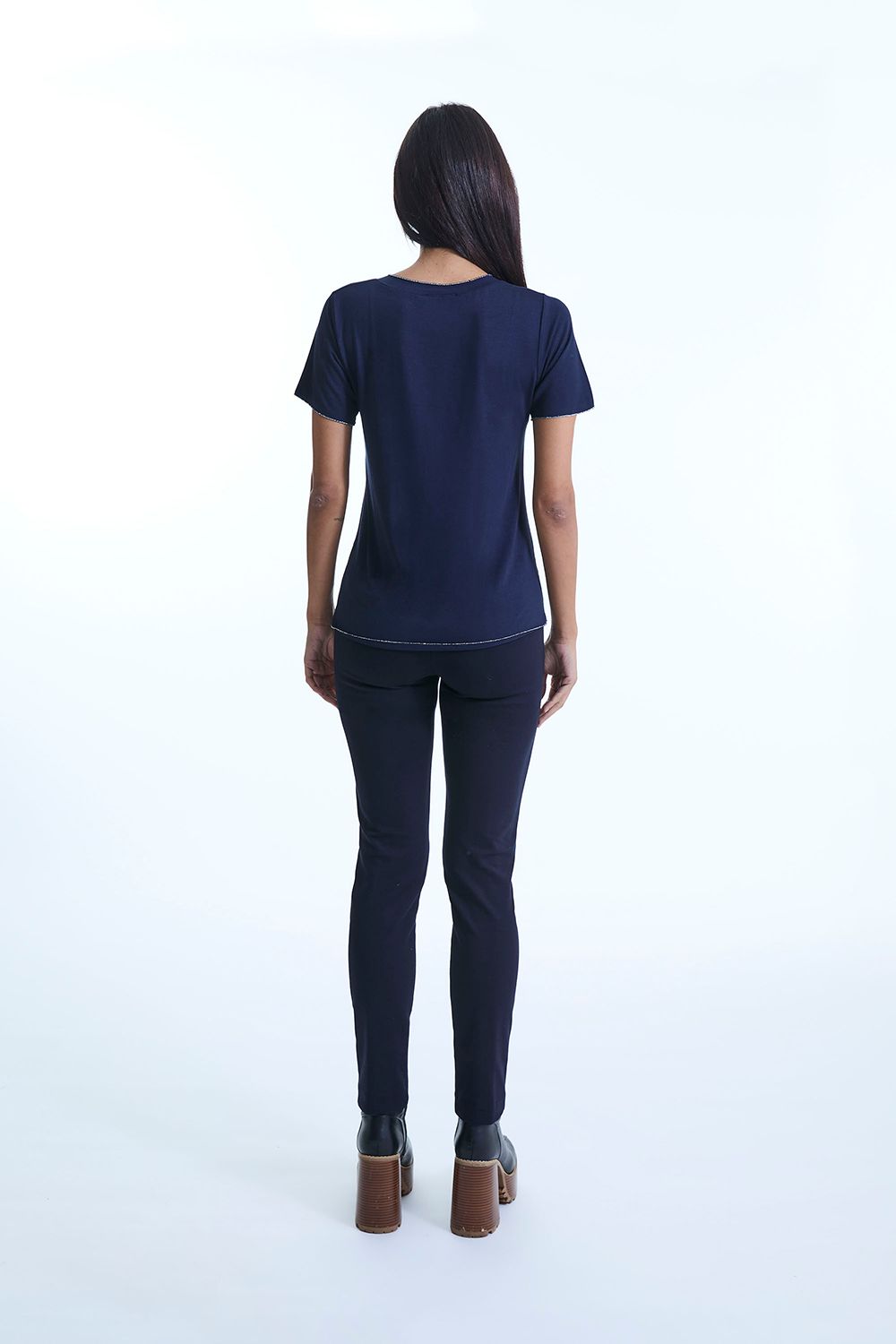 James Lakeland V-neck Navy T-shirt