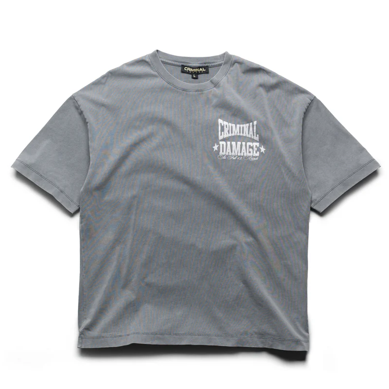 Criminal Damage Boxing Gym Tee - Washed Grey