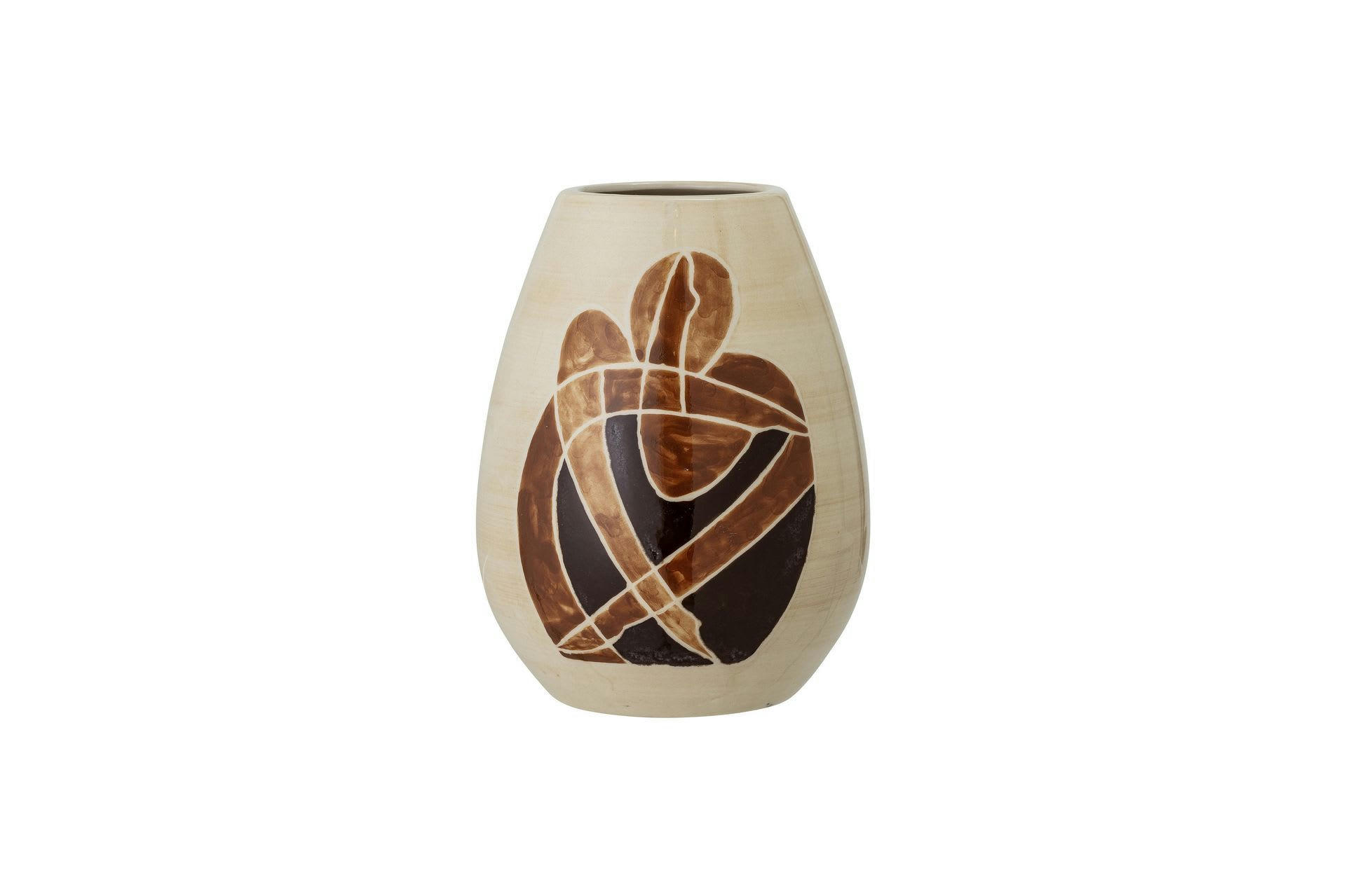JONA - Vase en grès brun H18cm