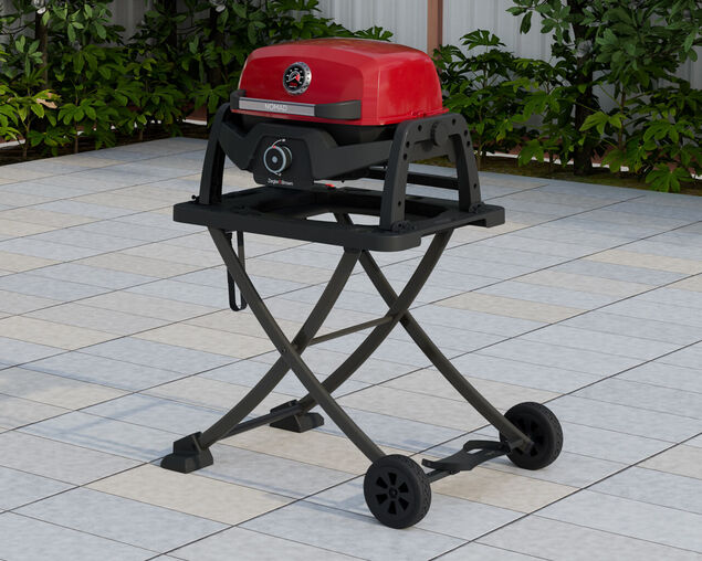 Ziggy Elite Nomad Single Burner Flame Failure BBQ plus Cart Bundle - Chilli Red