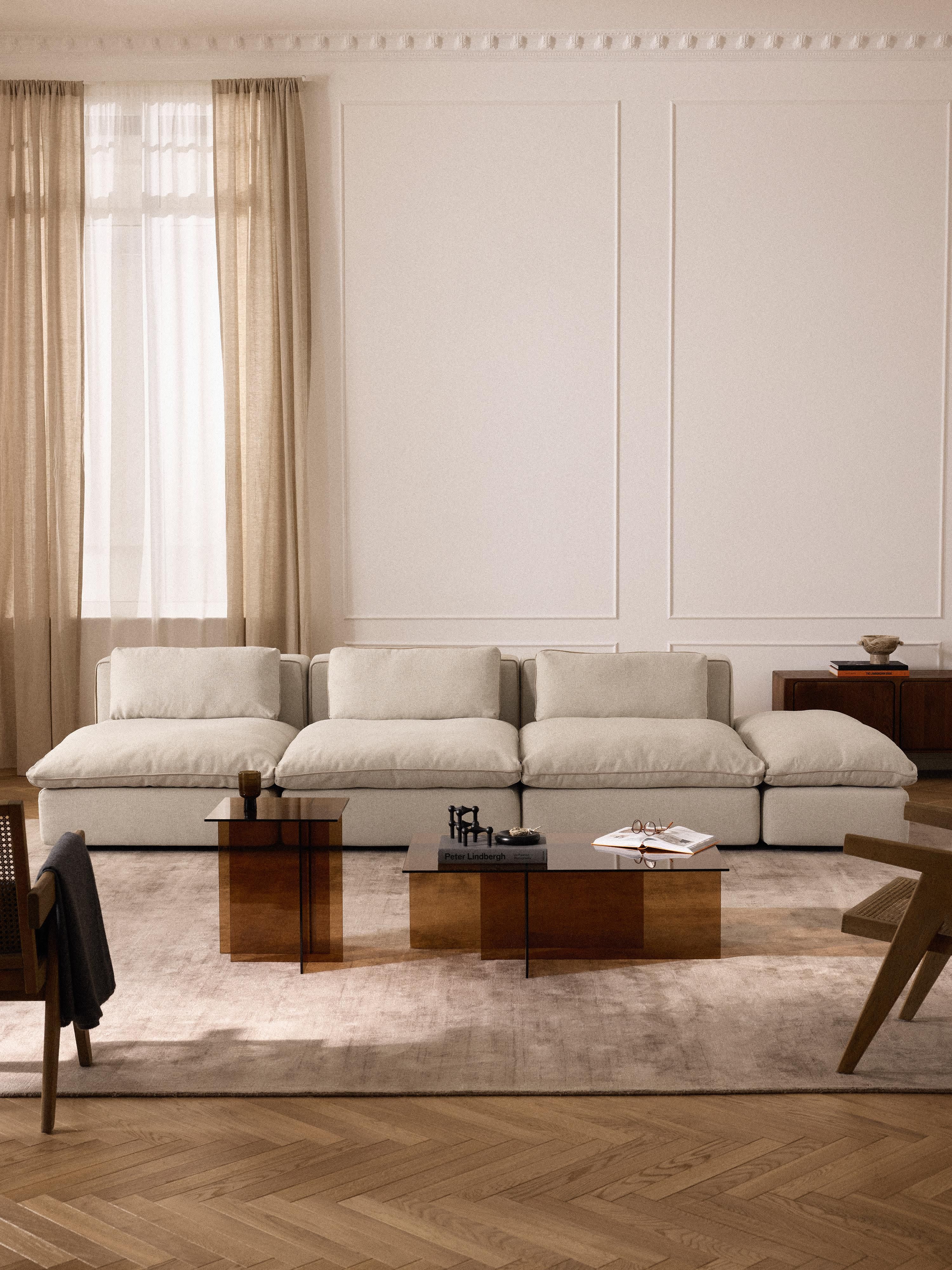 Modulares XL-Sofa Felix (3-Sitzer) mit Hocker