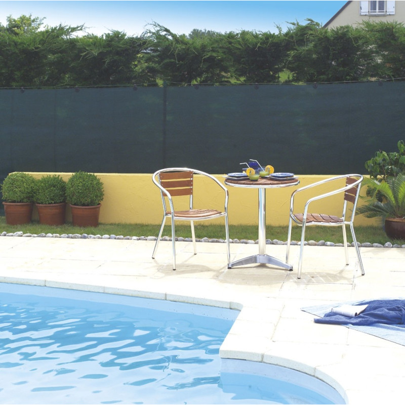 Brise-vue PE tissé 95% avec boutonnière vert 1,5 x 10 m TOTALTEX
