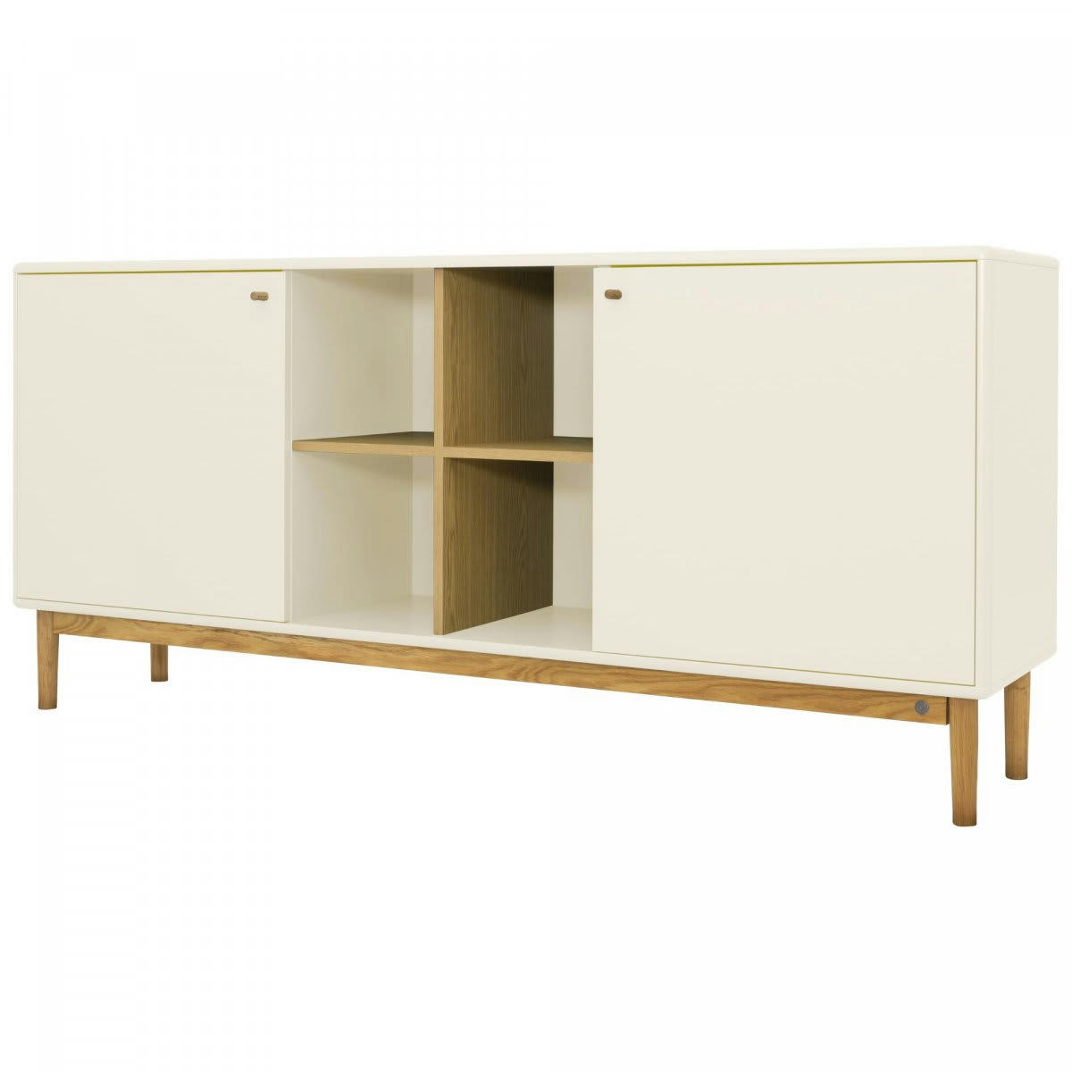 MARCEAU - Buffet en bois 2 portes et niches 175cm beige