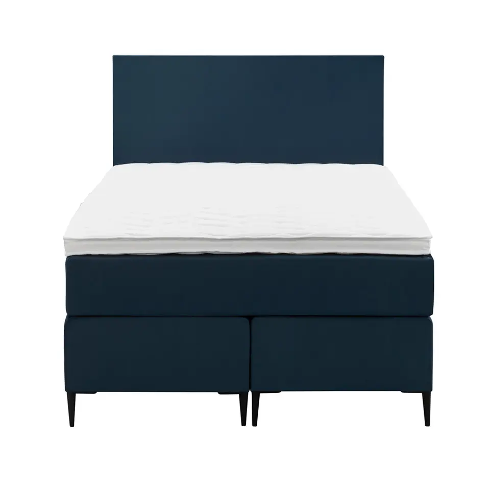 Boxspring Liv egaal - blauw - 120x200 cm - slanke poot