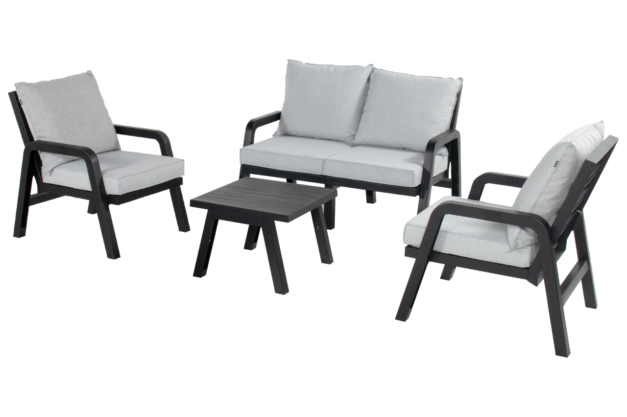 Hartman Loungeset Ibiza - Antraciet/Grijs - Kunststof - 4-Persoons