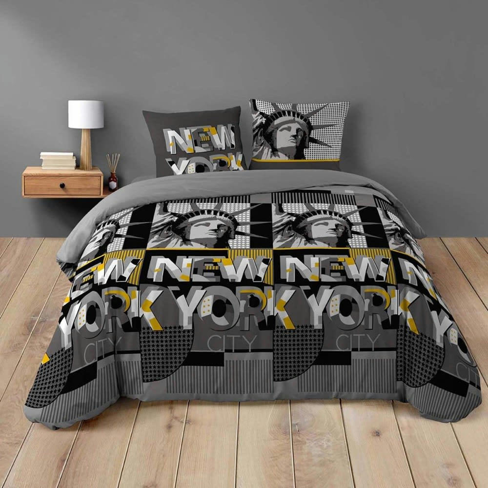 - Parure de couette 100% coton imprimée 260x240 2 taies