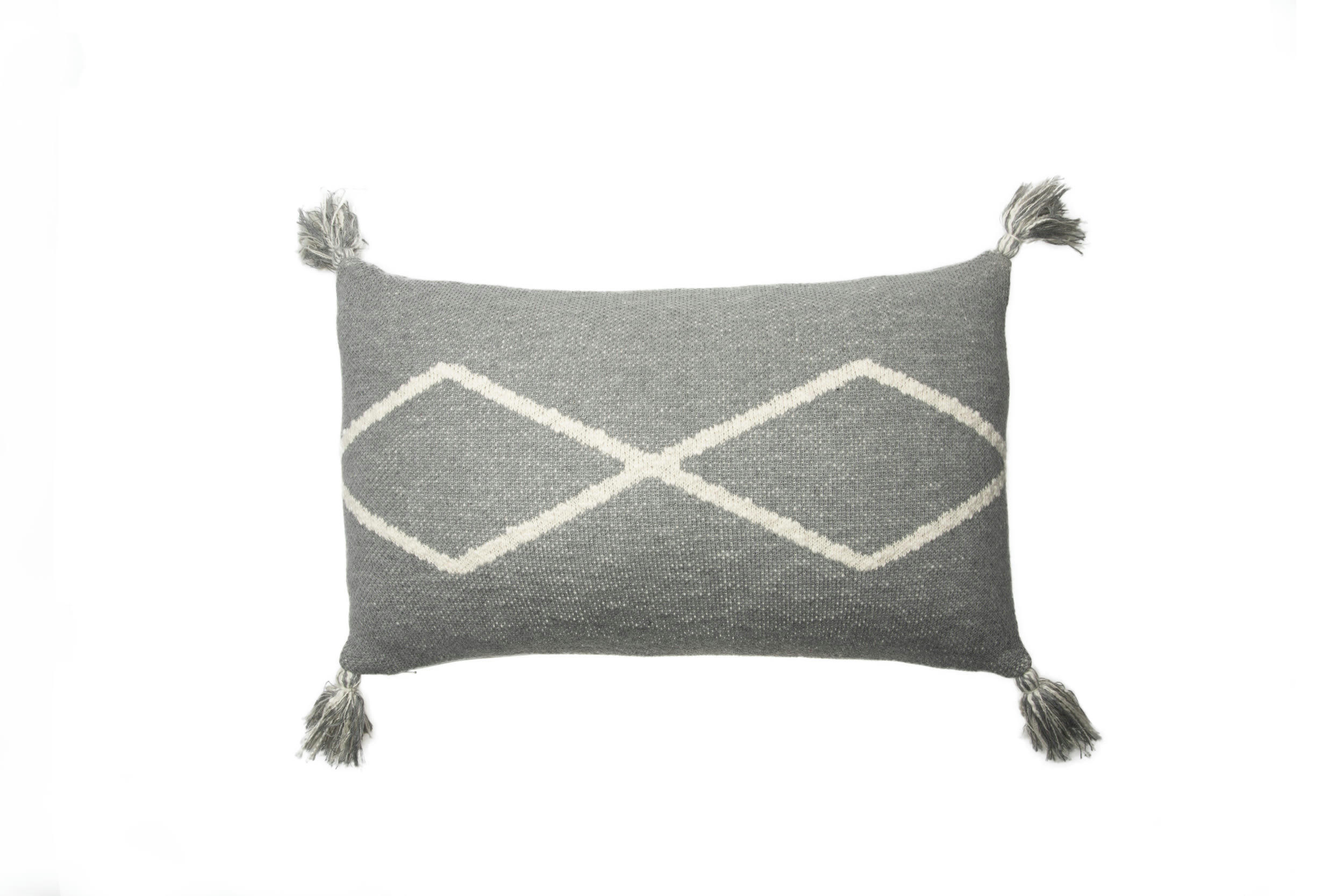 OASIS - Coussin en tricot en coton gris 30x48