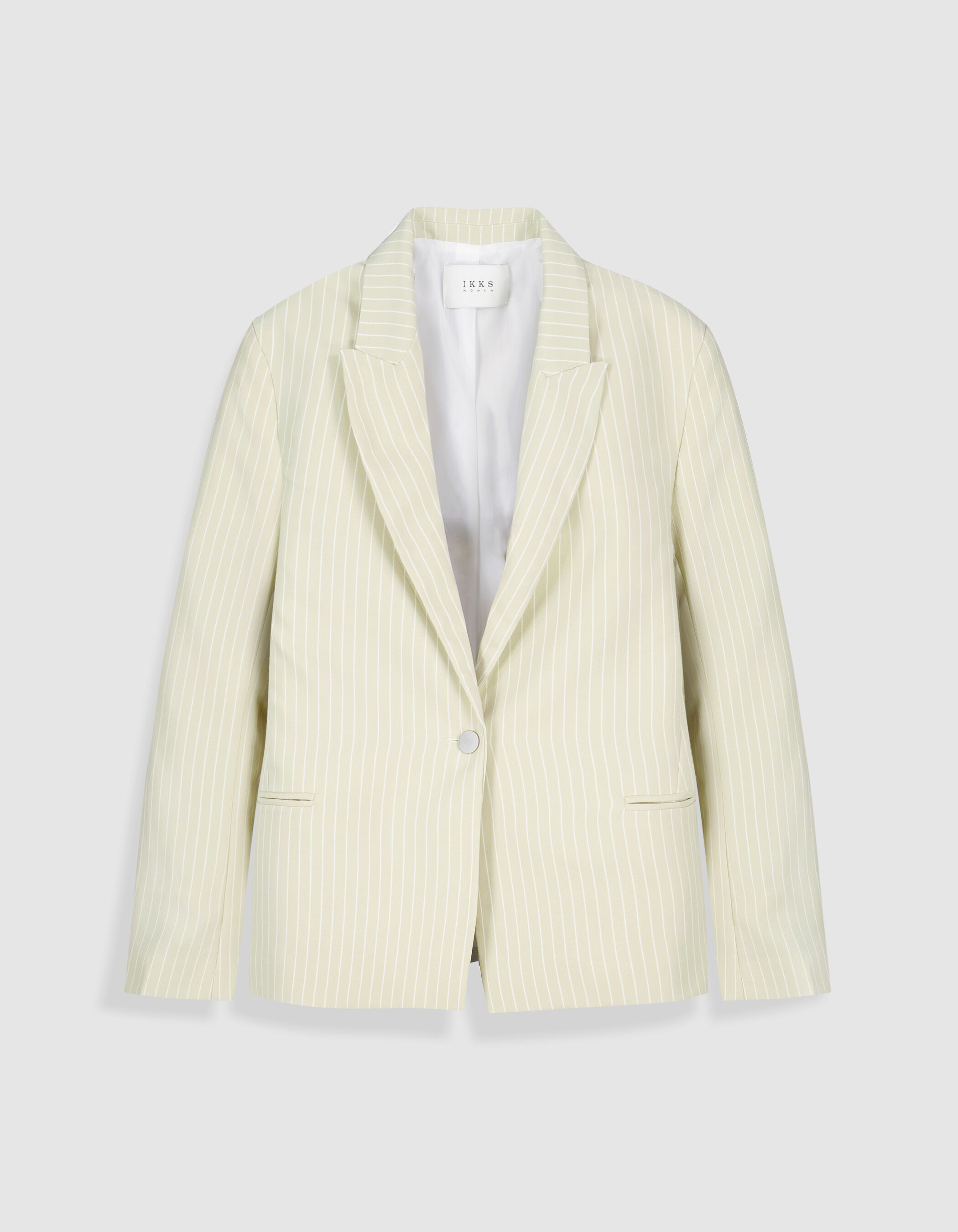Veste de tailleur beige motif rayures tennis Femme