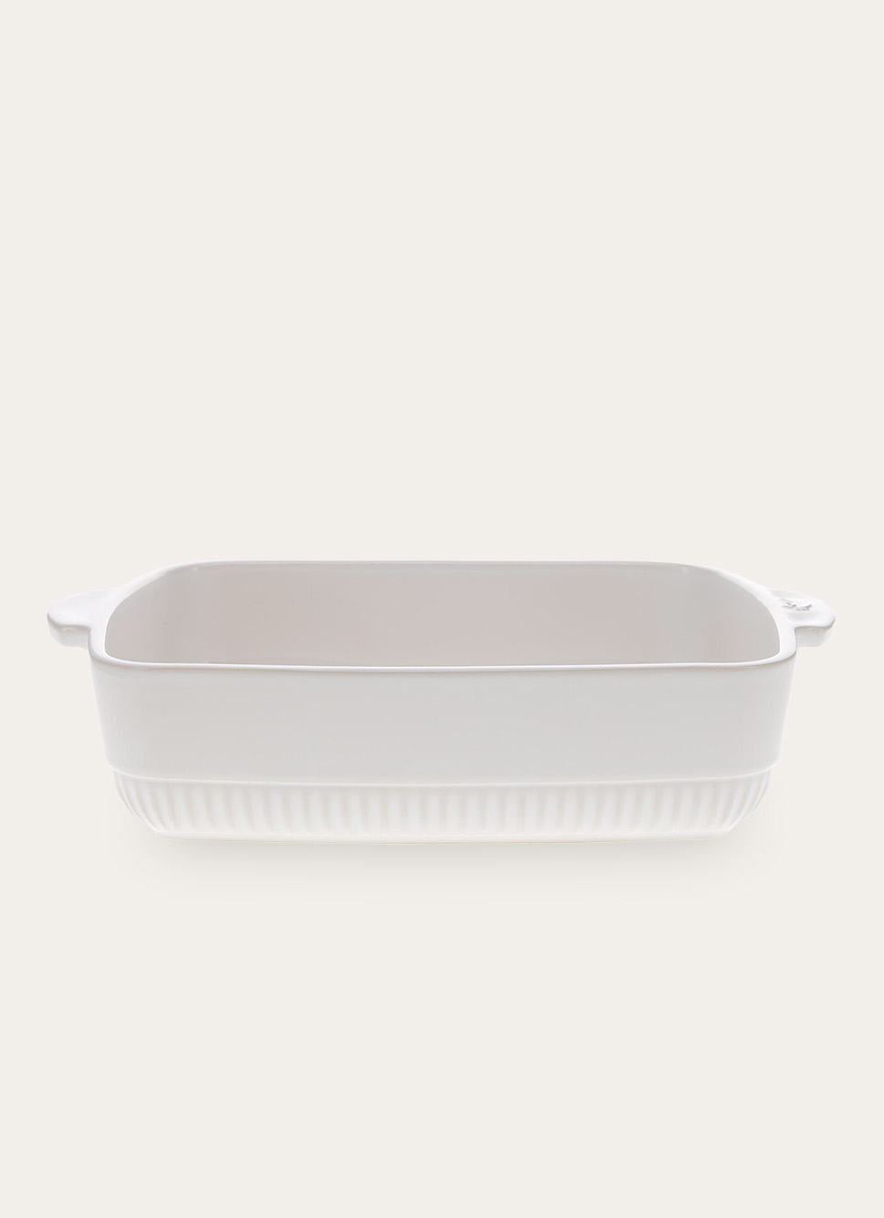 PLAT à FOUR EN GRÈS RECTANGLE AUTHENTIQUE BLANC