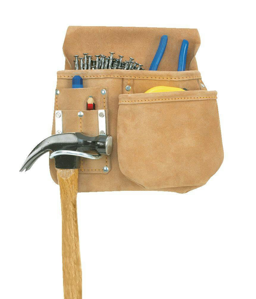 Kuny's Carpenter Split Leather Half Tool Belt/Work Apron w/ 5 Pockets