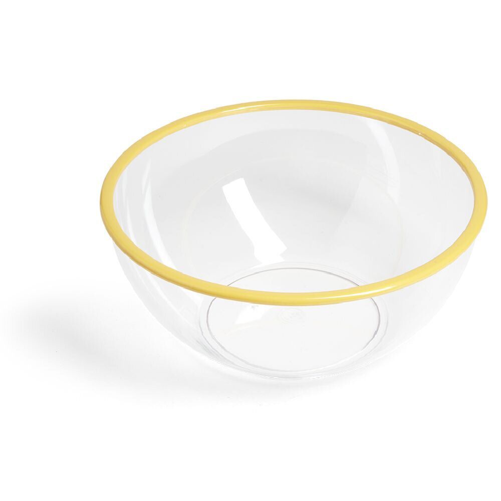 Saladier plastique transparent bordure colorée Ø28xH12cm - 3 coloris