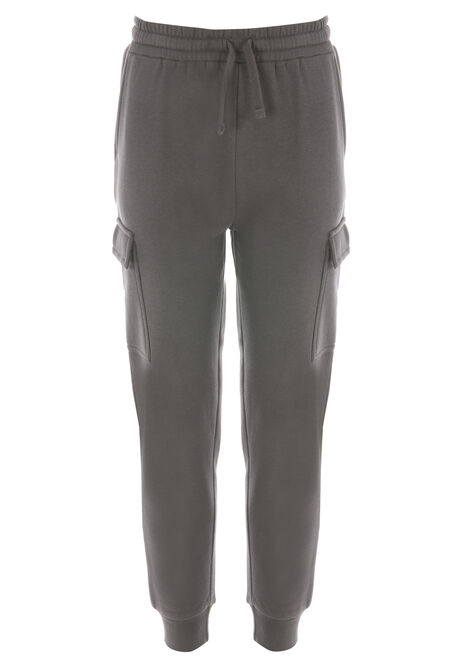 Older Boys Charcoal Cargo Sweat Joggers