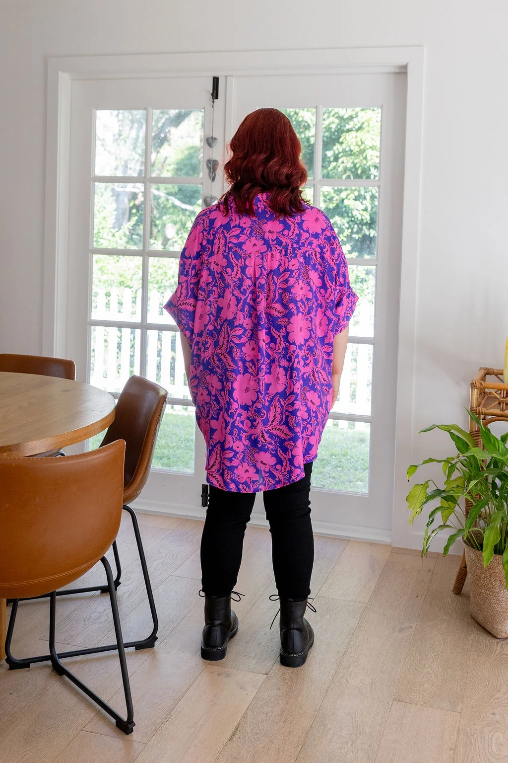 Tammin Shirt in Purple Blooms