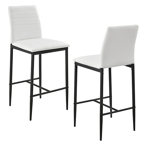 Lot de 2 Tabourets de Bar blanc en.casa