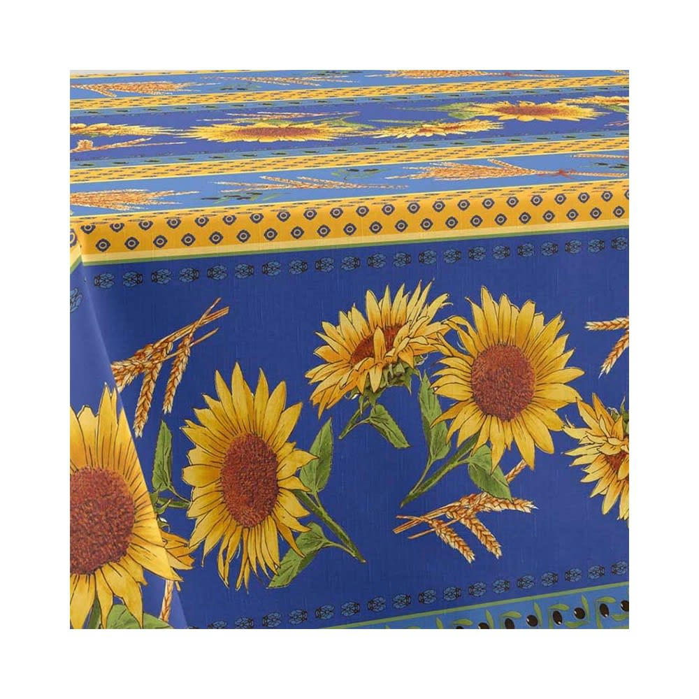 TOURNESOL - Nappe rectangulaire bleue 150x240cm