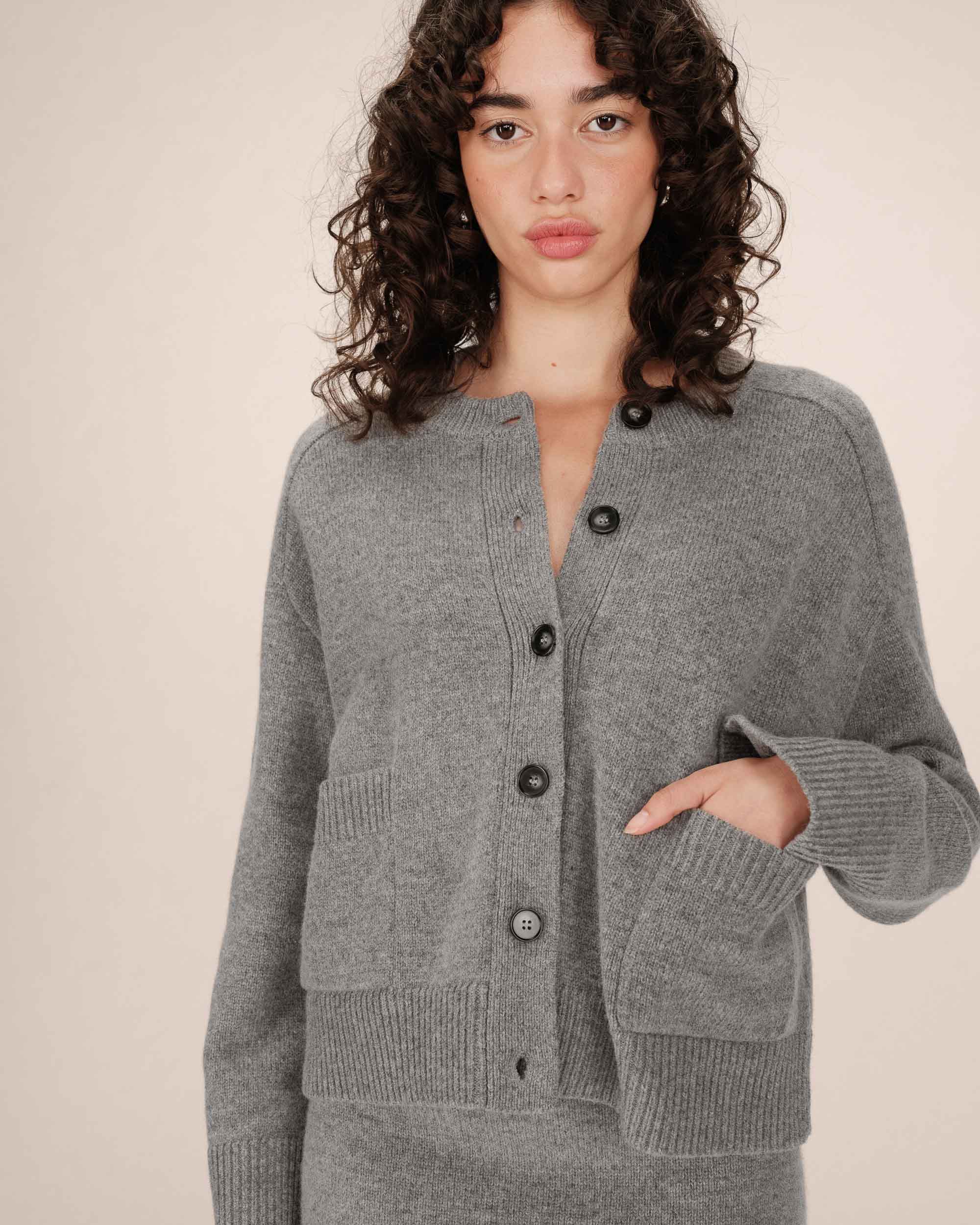Cardigan oversize gris Sanson