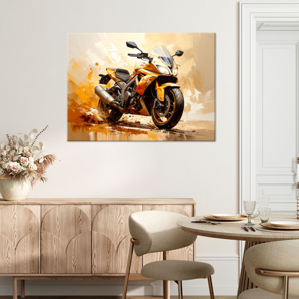 Obraz młodzieżowy do biura, Motocykl Ścigacz Sportowy 30x20