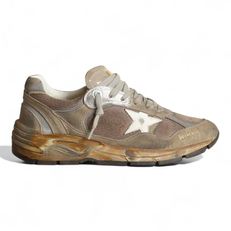 Dad-Star in dove gray mesh and suede