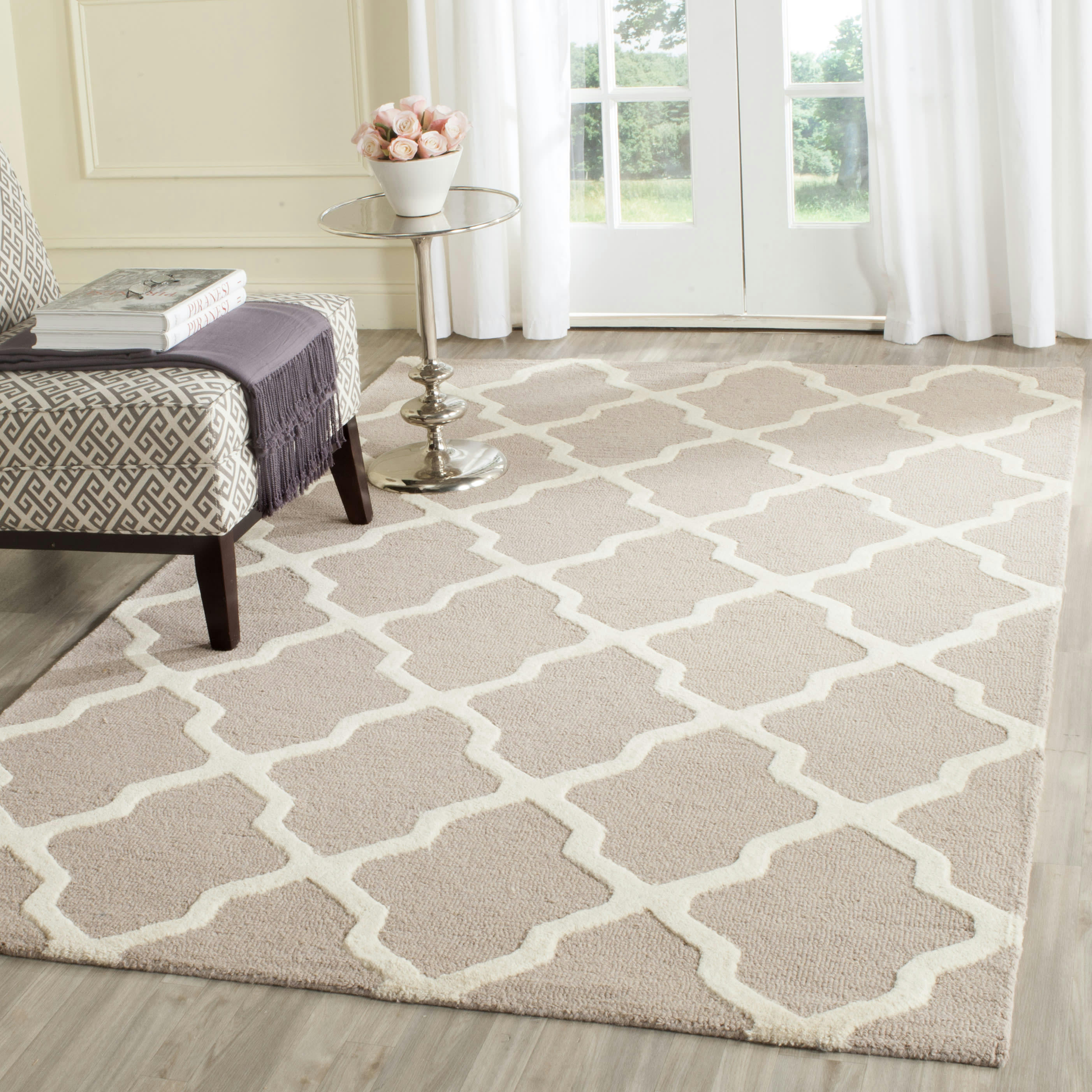 CAMBRIDGE - Tapis de salon interieur en beige & ivoire, 122 x 183 cm