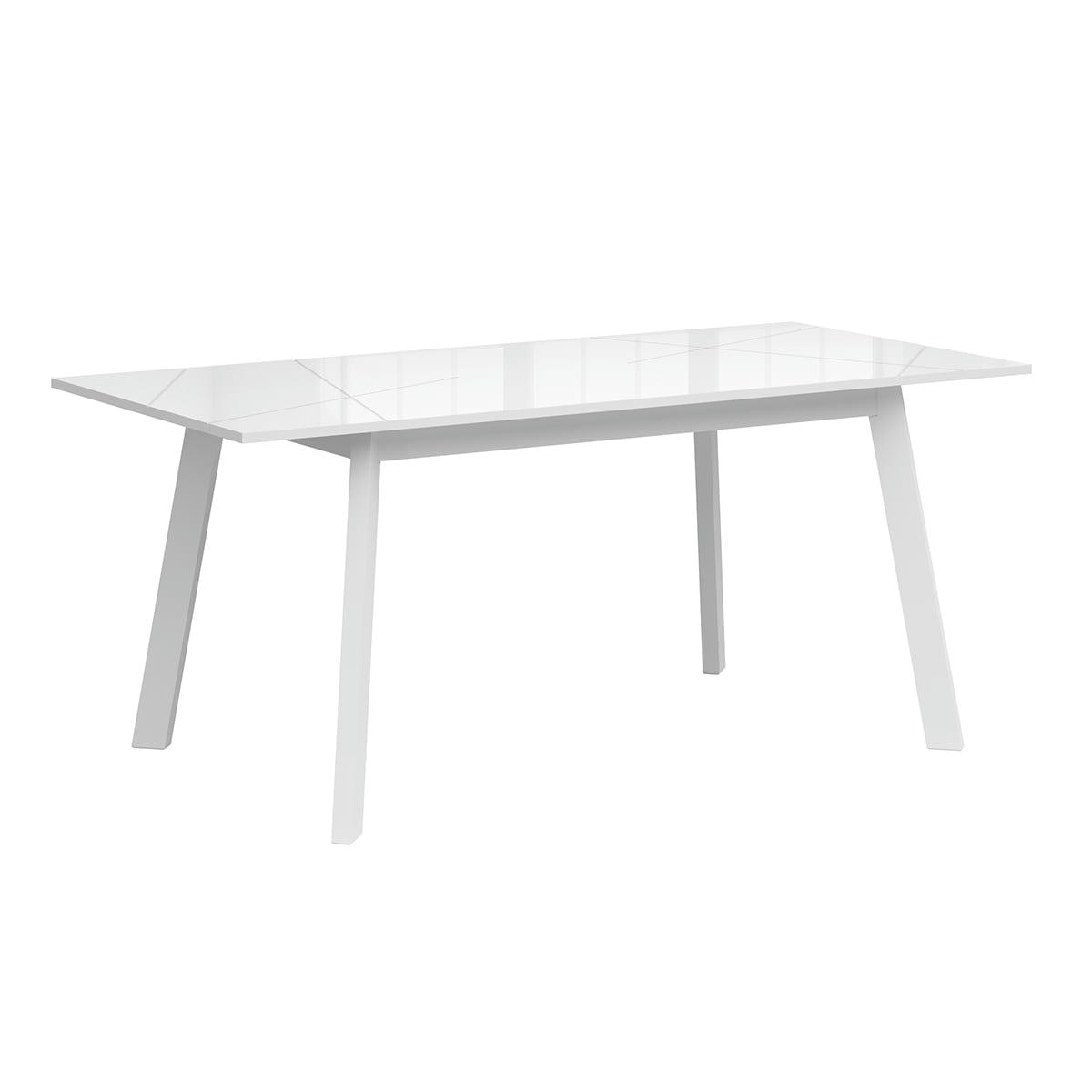 - Table à manger extensible 4 à 6 places stratifiés blanc