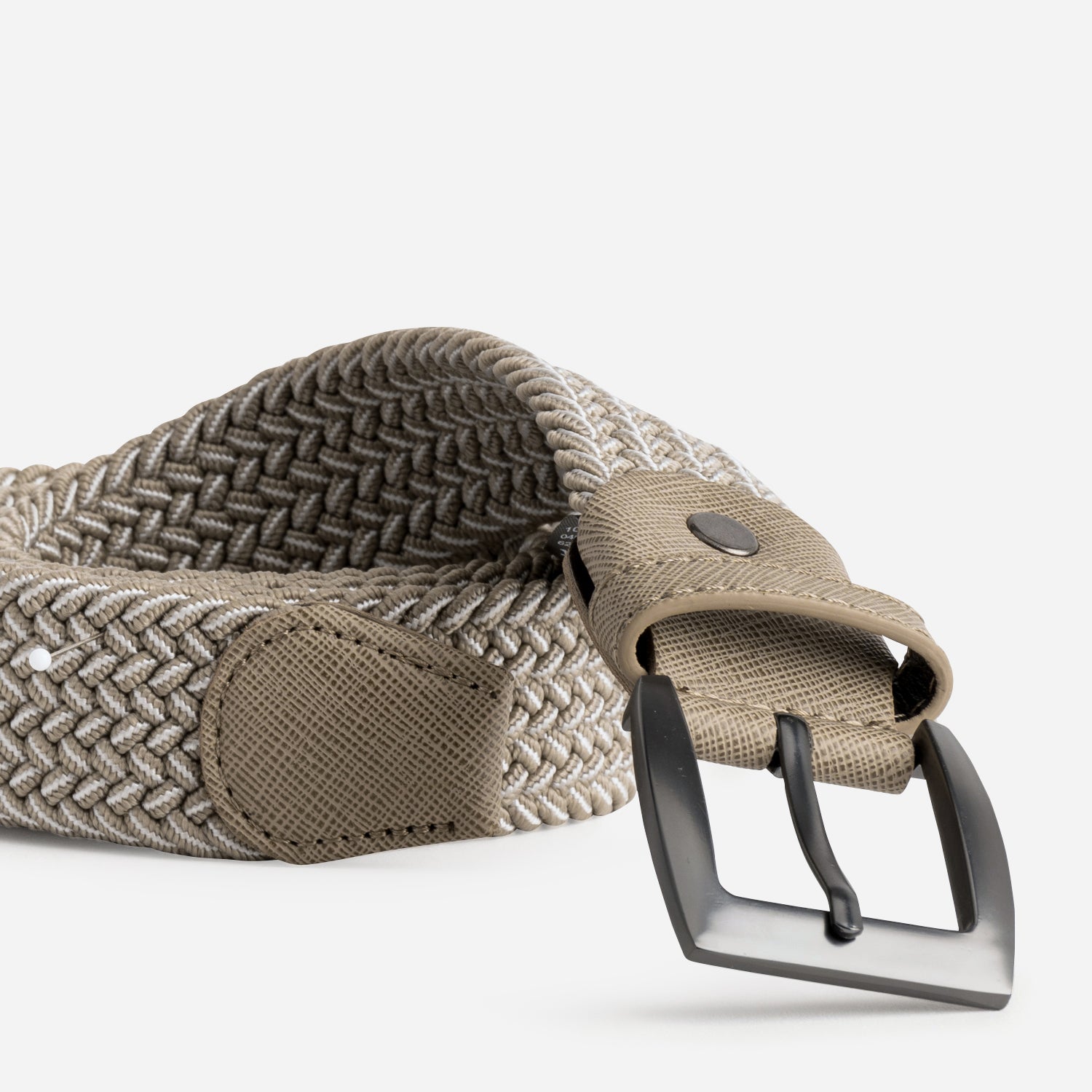Ceinture taupe tressée homme