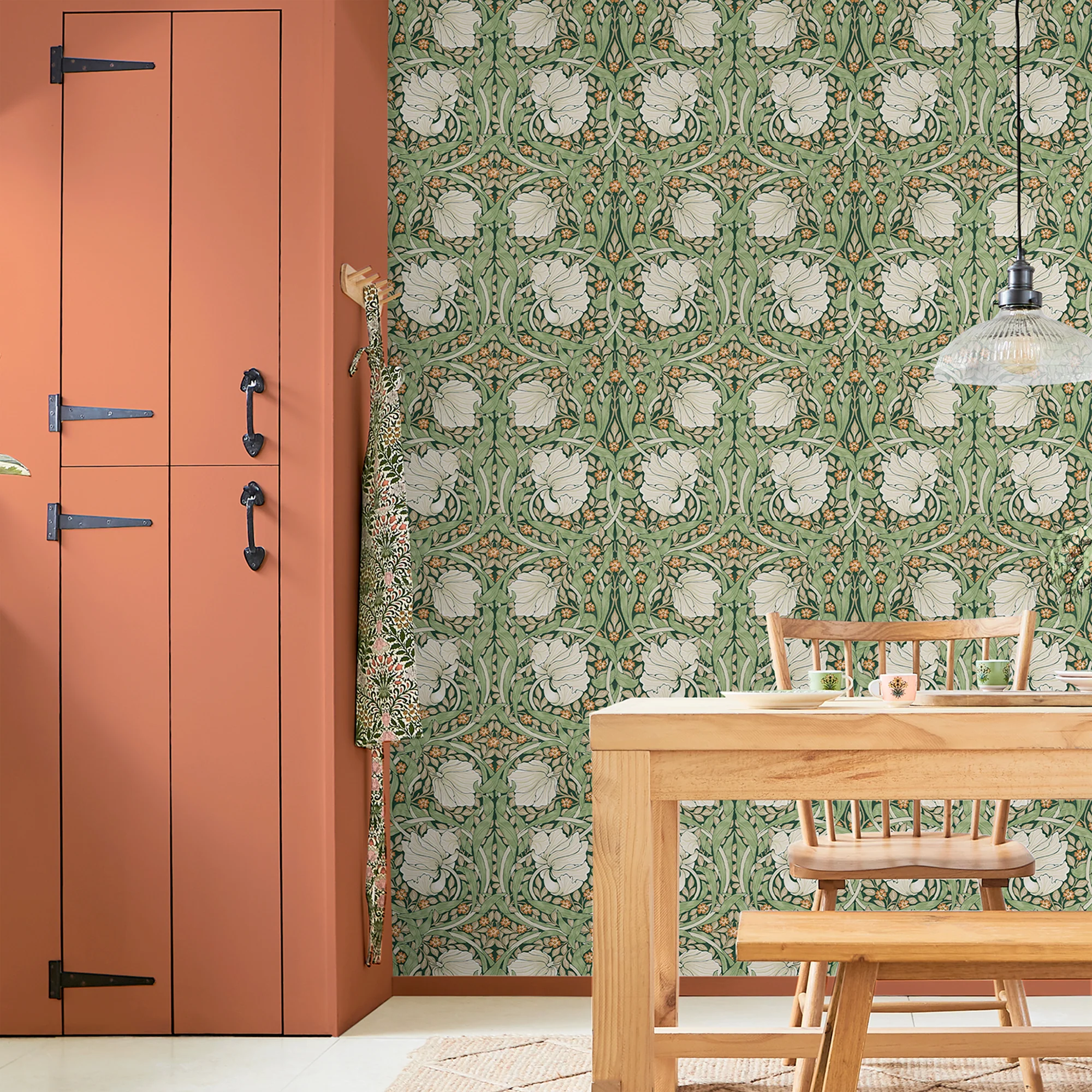 William Morris at Home Papier peint intissé PIMPERNEL vert feuille