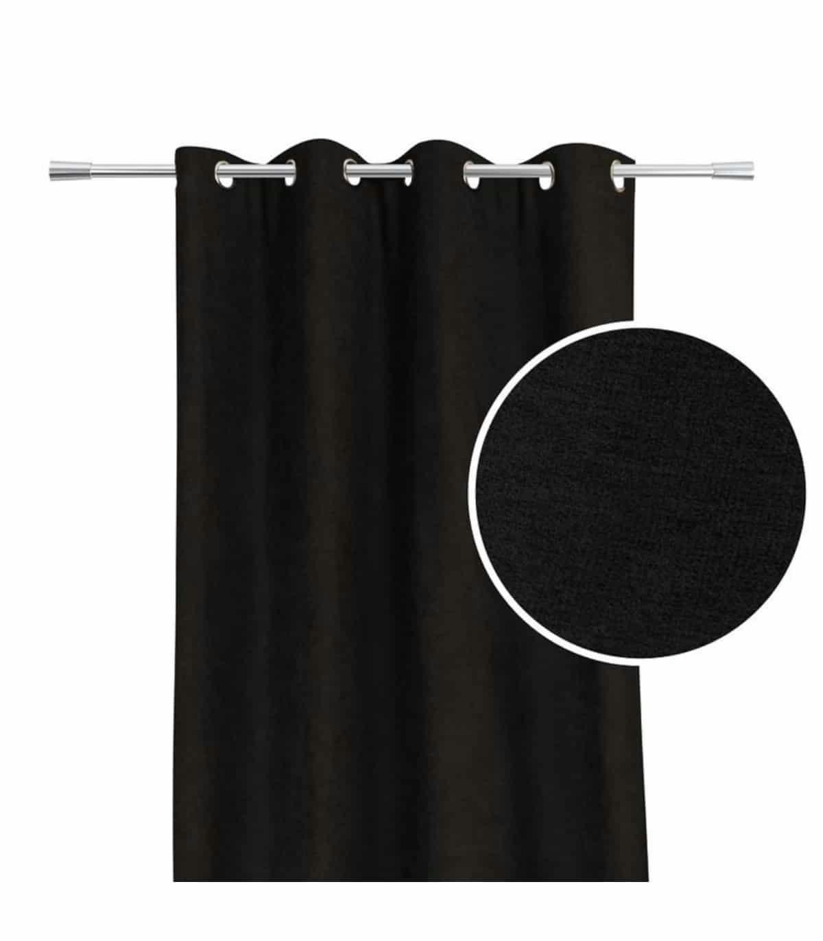 GALENA - Rideau thermique aspect velours 140x260cm Noir