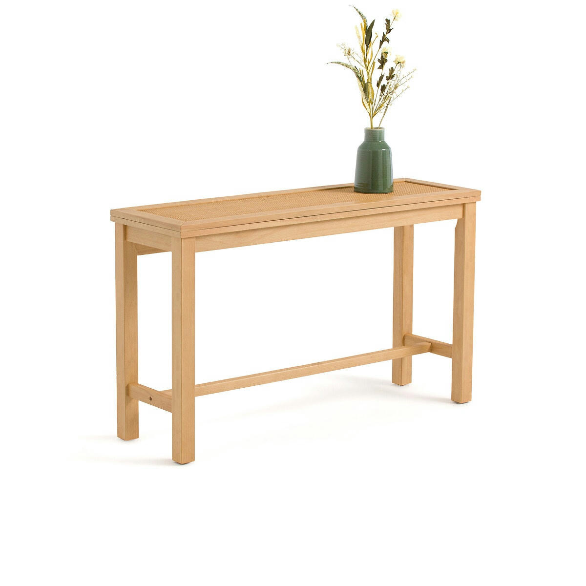 Table console, pin et cannage, Gabin