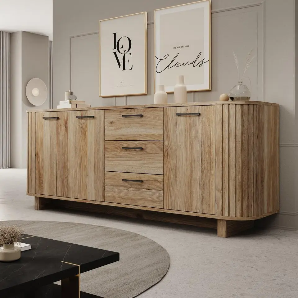 Meubella - Falero - Dressoir - Eikenpatroon - 220x50x88 cm