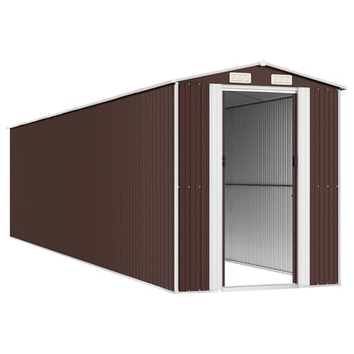NNEVL Garden Shed Dark Brown 192x855x223 cm Galvanised Steel