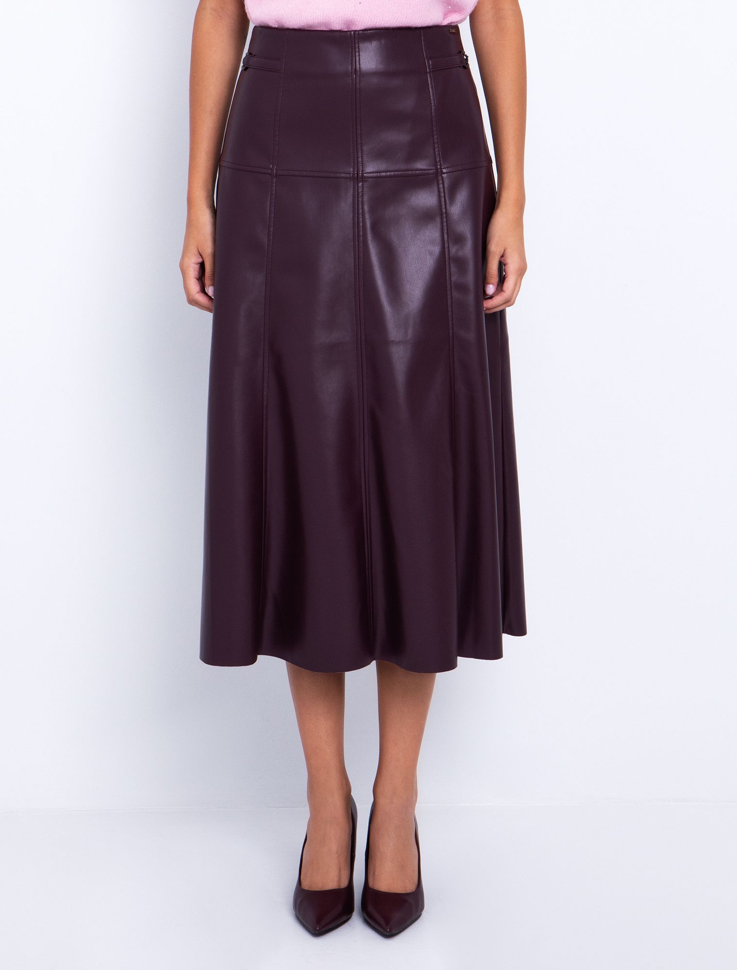 Eβαζέ midi φούστα δερματίνη