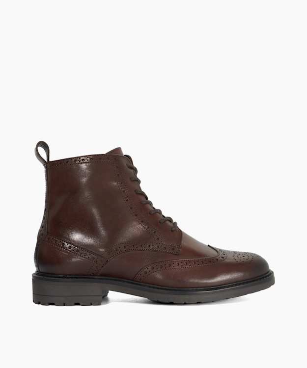 Maners Dark Brown - Leather Lace-Up Ankle Boots
