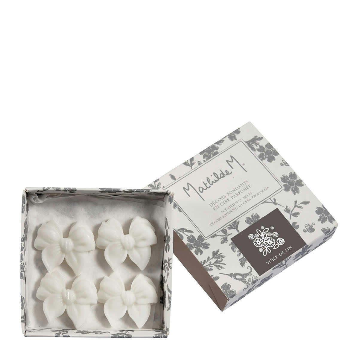 - Boîte 4 décors fondants parfumés Nœud - Voile de Lin