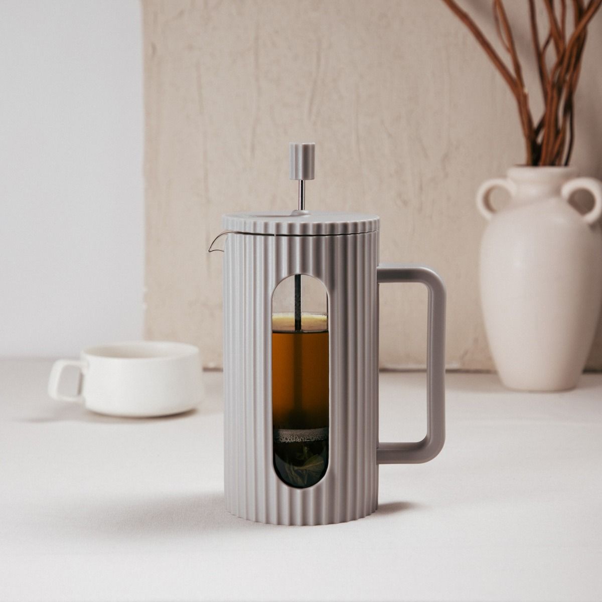 Zaparzacz GENUA ryflowany szary 1l