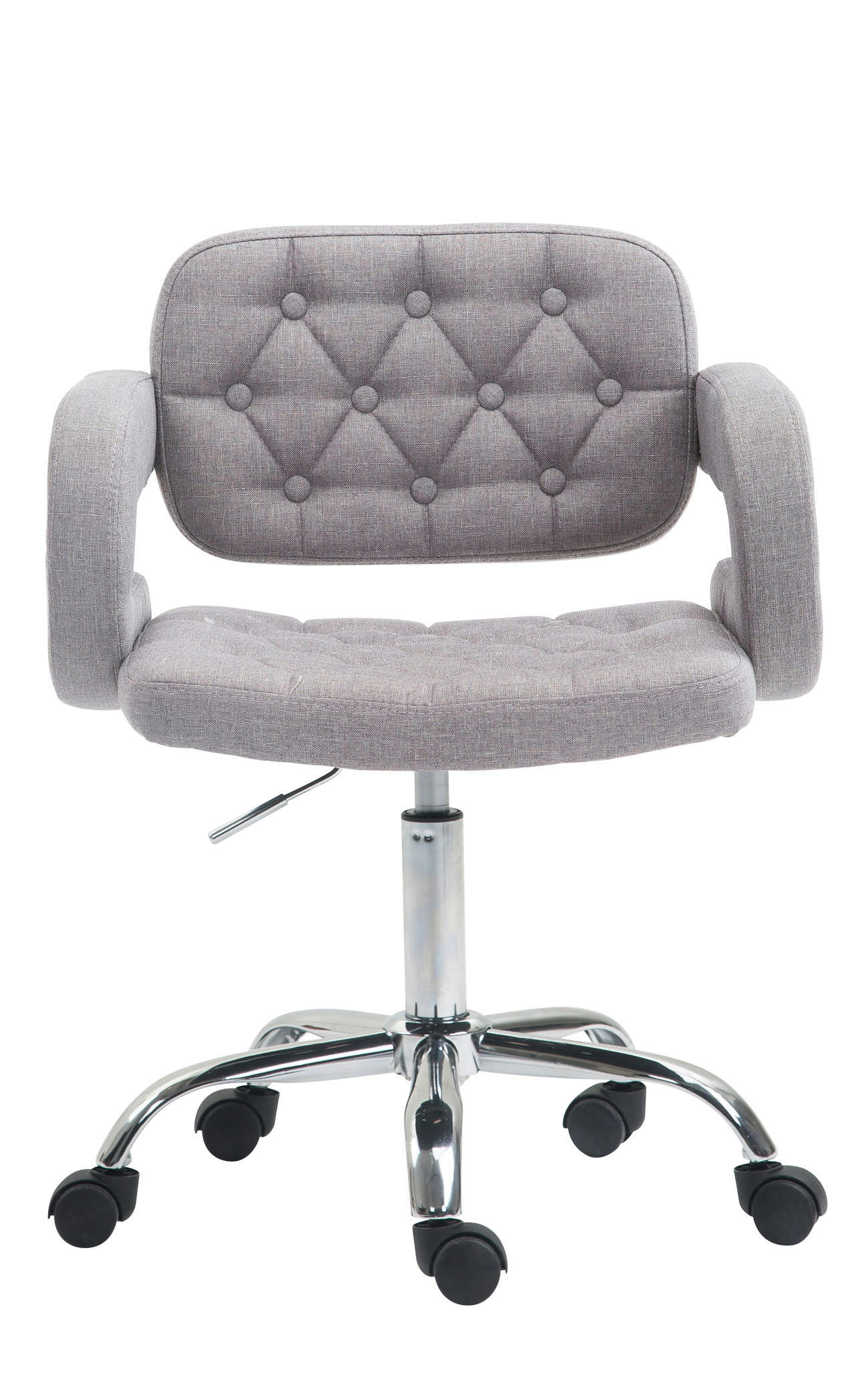 DUBLIN - Tabouret de travail réglable pivotant en tissu Gris