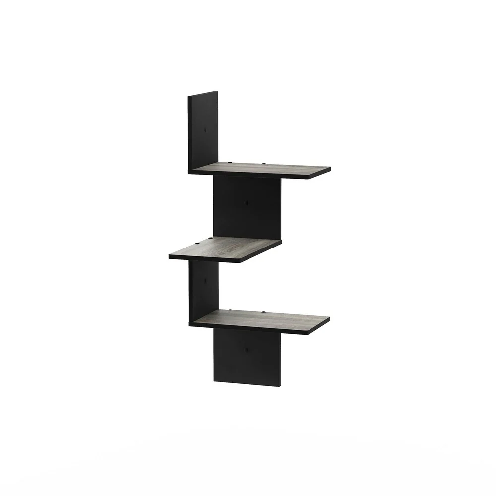 Porch & Den Munjoy Modern 3-tier Wall Floating Corner Shelf