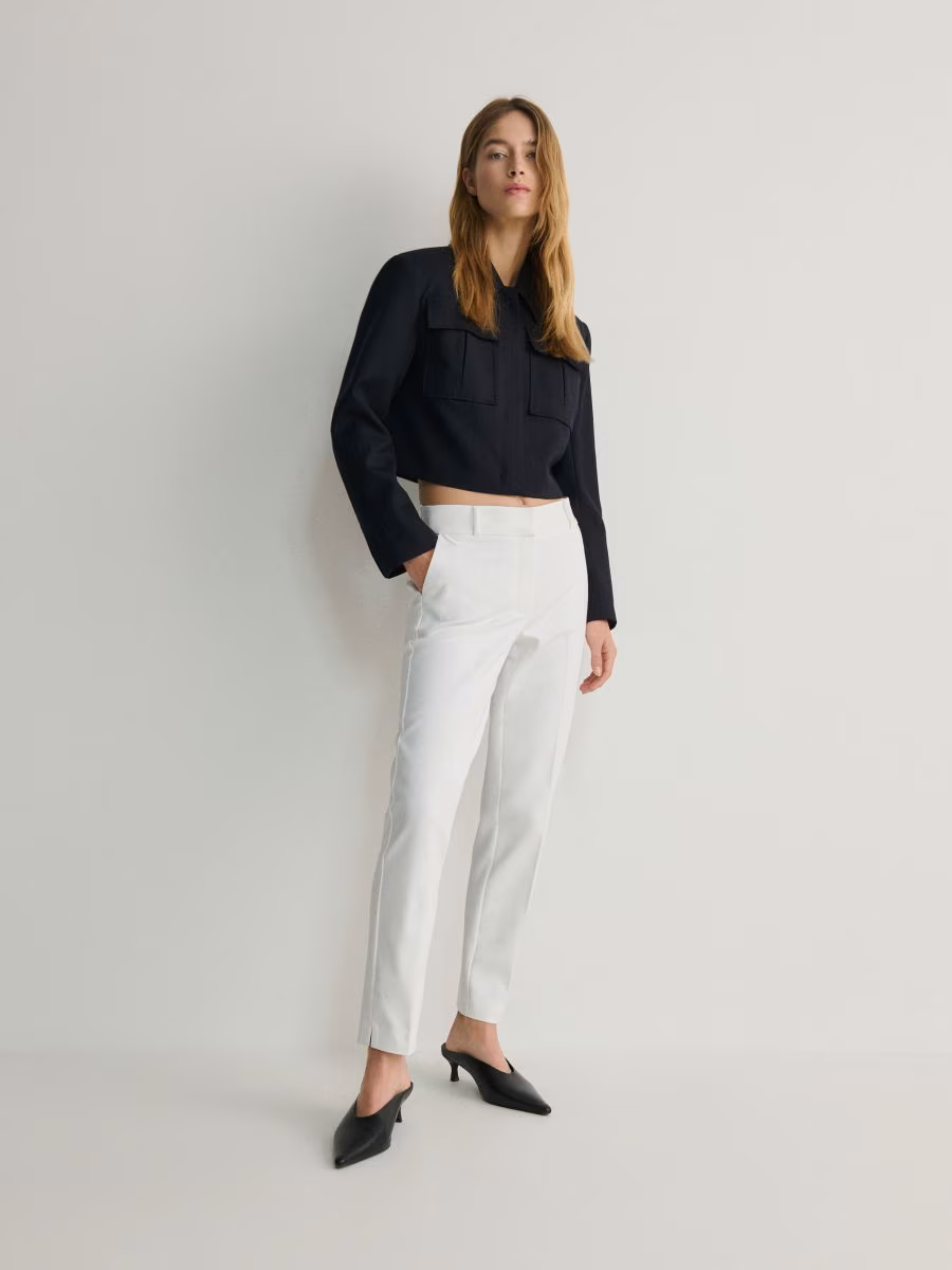 Cigarette Trousers With Pressed Crease