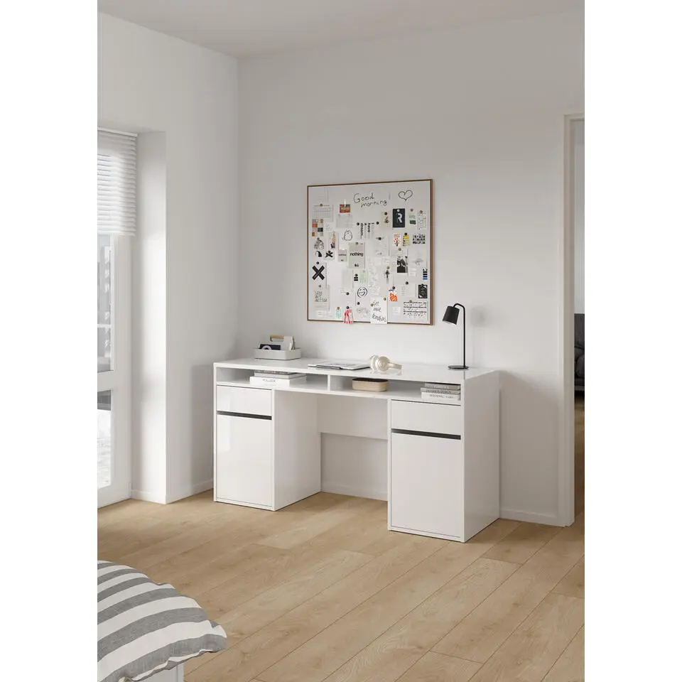 Kantoorbureau Wit Hoogglans - 149x48x77cm - Function Plus