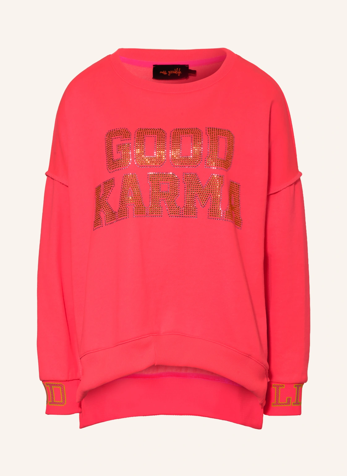 miss goodlife Oversized-Sweatshirt mit Schmucksteinen