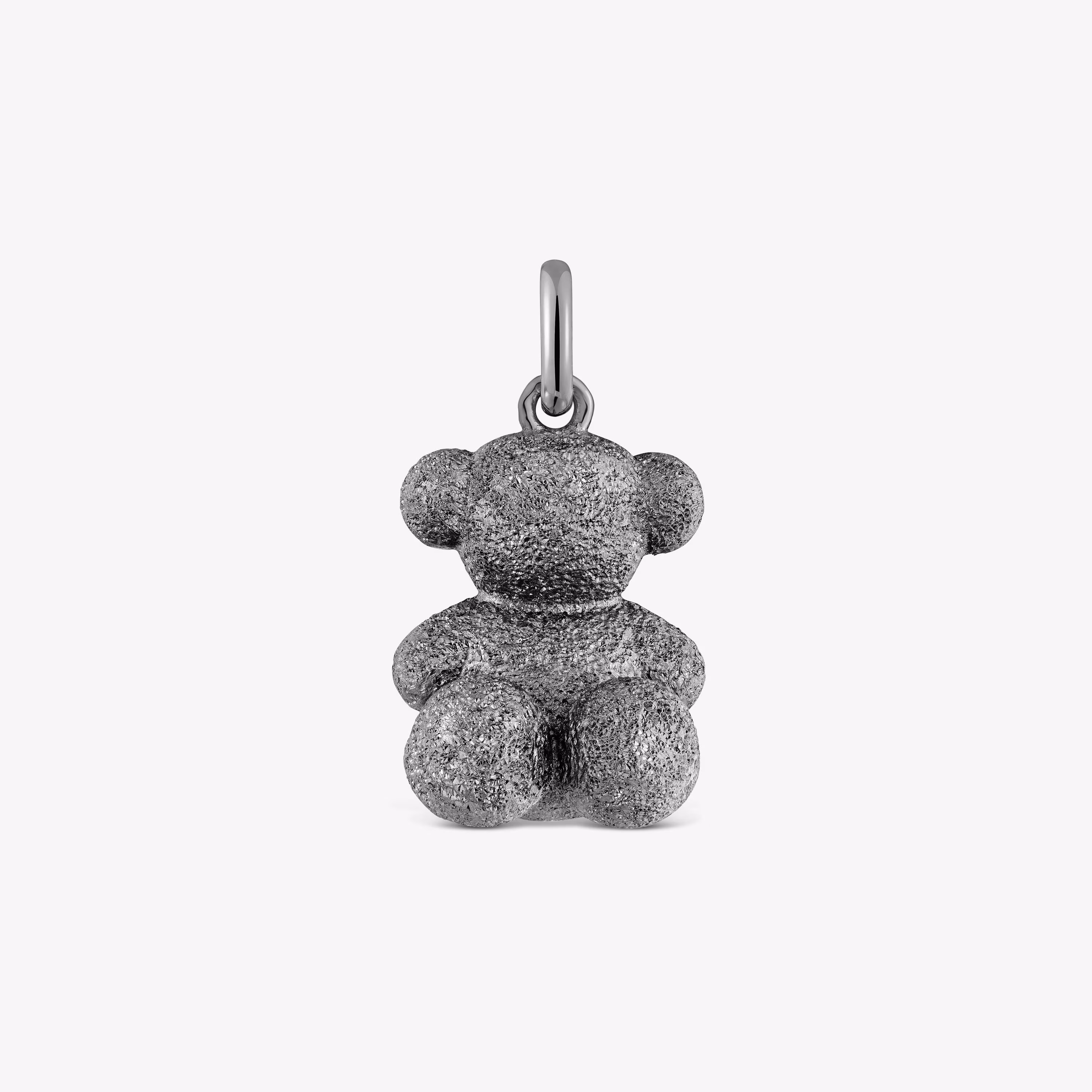 Colgante oso mediano de plata dark silver diamantada Bold Bear