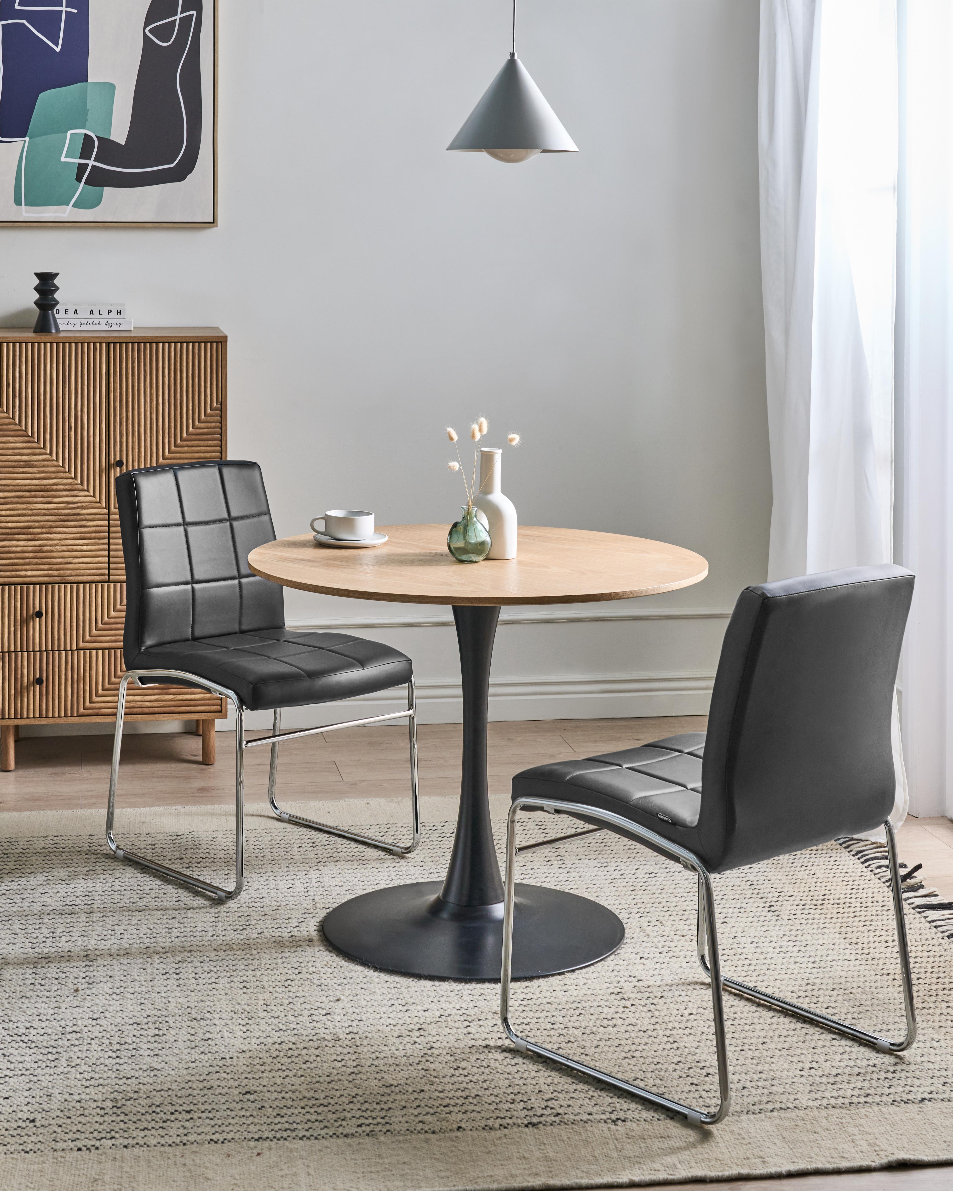 Set of 2 Dining Chairs KIRON Faux Leather Black