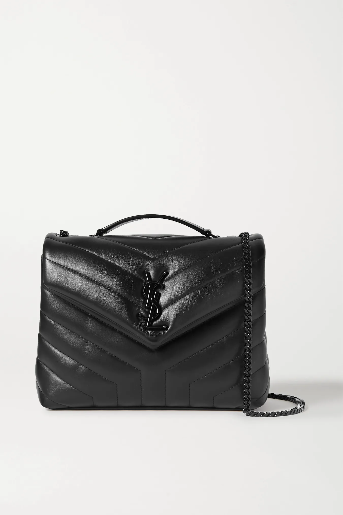 SAINT LAURENT YSL Loulou Small Quilted Leather Shoulder Bag Black