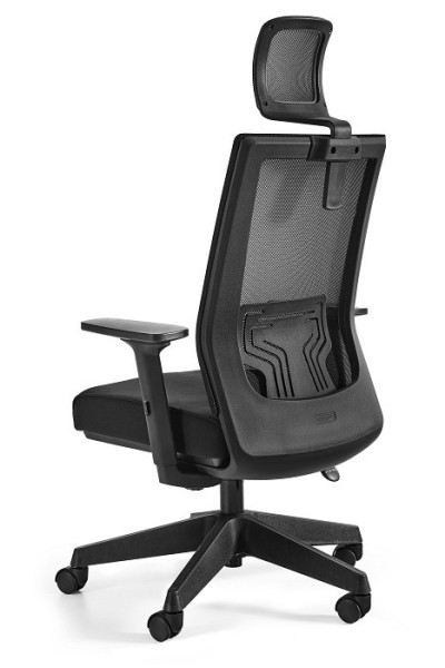 Fotel biurowy ergonomiczny NEZ czarny siatka/tkanina