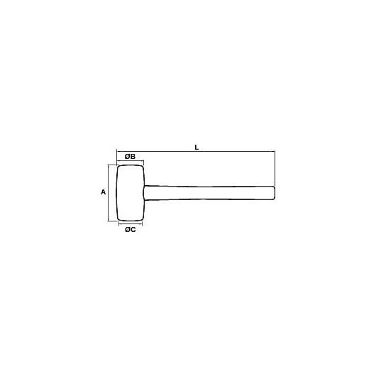 Maillet en bois naturel 60mm - MOB OUTILLAGE - 0368600201