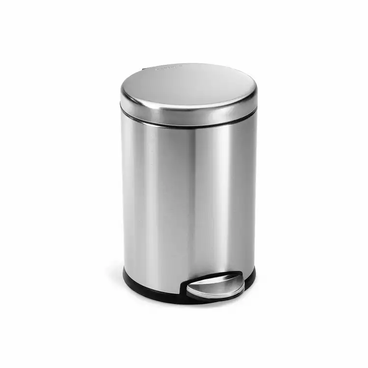 Simplehuman 4.5L Round Bathroom Pedal Bin - Silver