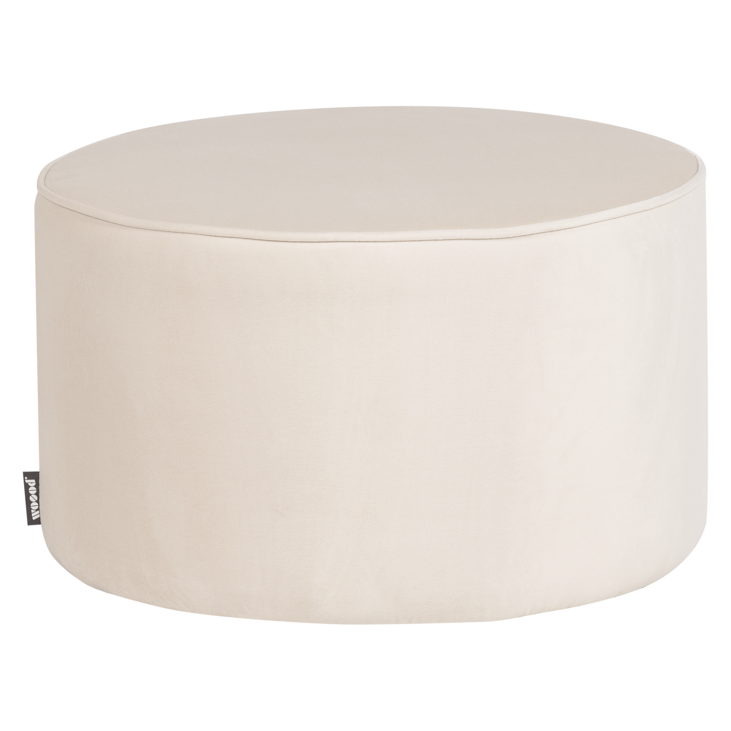 WOOOD poef laag Sara 36xØ60 cm - Velvet - Off White