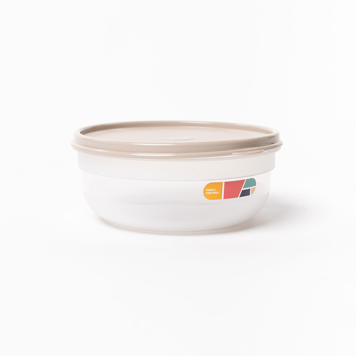 Caixa hermética redonda bege 1,3l