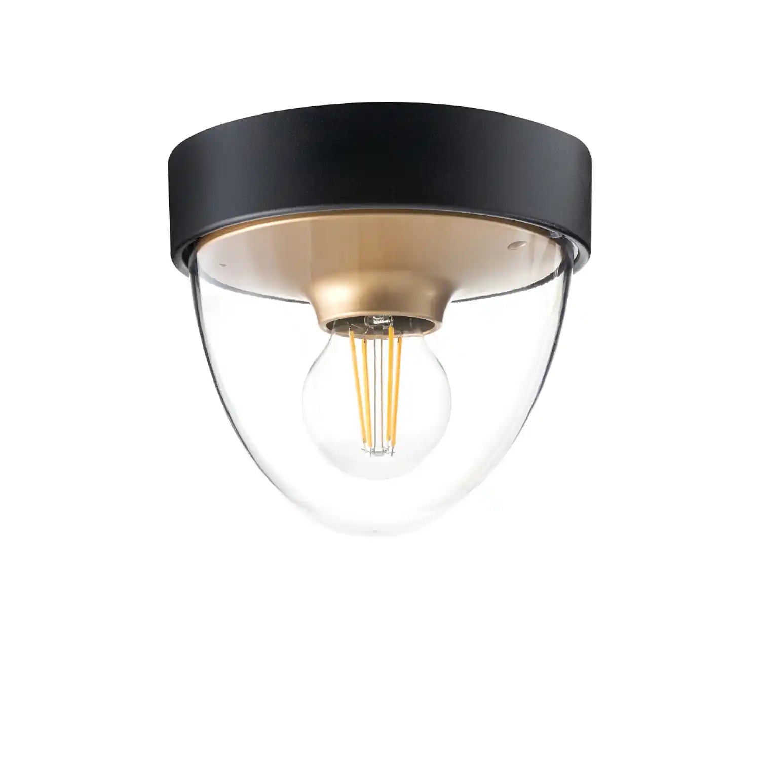 Nowodvorski buitenlamp Nook - 1 lichts - 18 x 15.5  cm - zwart - goud